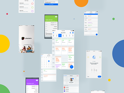 Plannero Mobile App ai calendar android app app artificial intelligence branding calendar ui design icon design illustration infographic ios app logo design to do app user interface vector