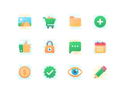 The new icon set calendar comment cute eye folder icon iconography icons like money set vector