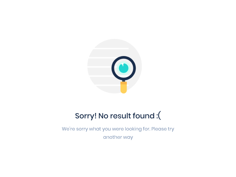 No Result animation ui ux web