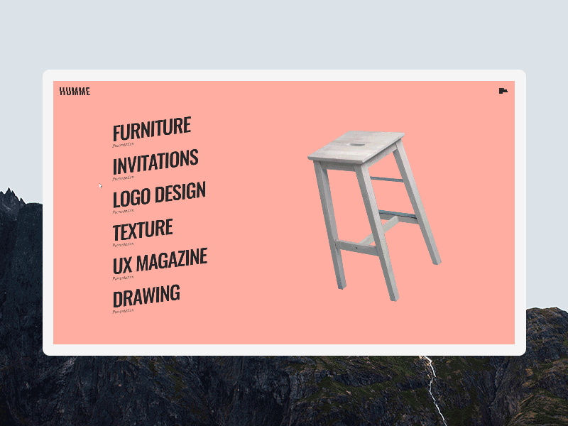Humme - Interactive links agency black clean colors creative design digital home homepage link pink slider ui ux web web design wordpress