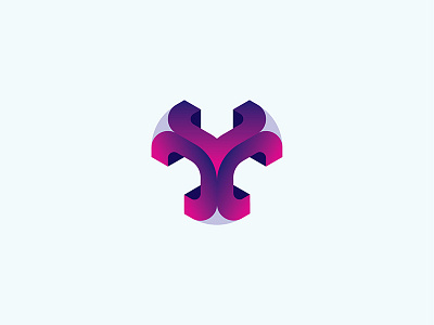 Smooth Cube Purple design icon logo vector