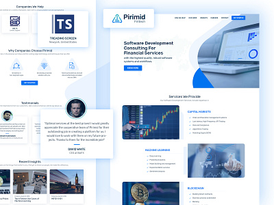 Pirimid Fintech - Home Page design marketing landing page website ui ux design wordpress website