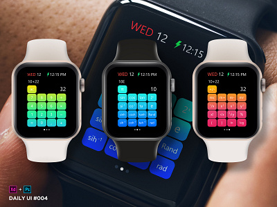 Daily UI Challenge #004 Calculator adobexd apple watch apple watch mockup calculator app calculator ui daily ui 004 dailyui dailyuichallange watch os