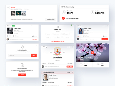 Card 2.0 cards cards design cardstock dashboard icons memorial notification photoshop post profile remembrance responsive ripbook tags tribute video