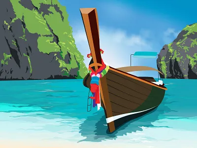 Thailand beach boat ocean summer sun thailand