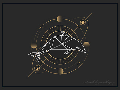Dolphino art awesome logo circle design dolphin dolphins geometric graphic graphic design illustration pandhegaz vector