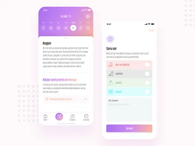 Astrology & Astro Calendar App app astrology calendar clean design form gradient purple question ui ux