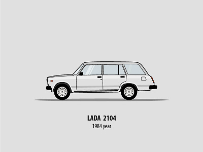 Lada 2104 auto car car side design illustration illustrator lada old car sideview vector vehicle