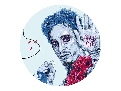 Klaus. Umbrella Academy blue character design digital drawing illustration klaus netflix portrait red umbrella academy wacom intuos