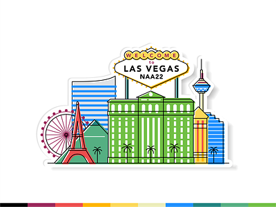 Las Vegas badge branding buildings cards casino design dice icon illustration landmarks las vegas neon nevada place play road sign sign sin city type vector