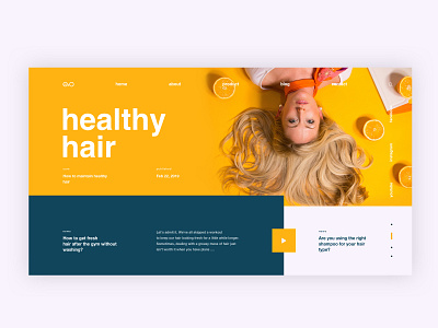 Healthy Hair Concept beauty color concept design green hair healthy orange sketch ui website white