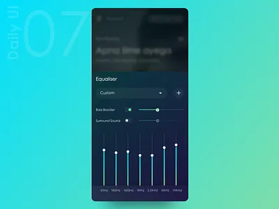 Equaliser Settings dailyui dark app design equaliser ui ui design ux design