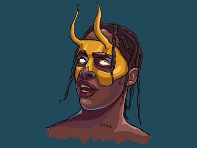 Travis Scott branding design digital illustration drawing illustration procreate super hero