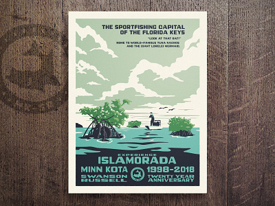 Islamorada anniversary clouds fish fisherman fishing mangroves sky trees water wpa poster