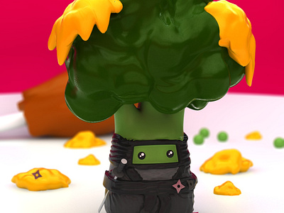 Brocoli Ninja 3d art c4d character design illustration