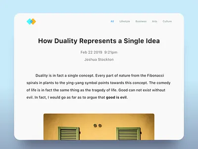 Blog Post UI article blog minimal page responsive ui ux ux design ux ui web
