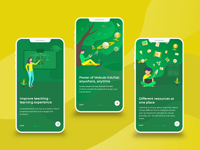 Onboarding Screens design e learning educational app illustration mobile app mobile app experience onboarding onboarding flow onboarding screen online learning school app sunil cs ui vector web