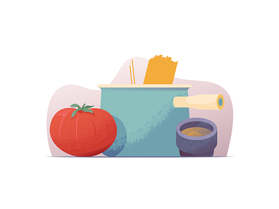 053 Tomato dailychallenge illustration illustrator miguelcm oliveoil pasta spaghetti still life tomato