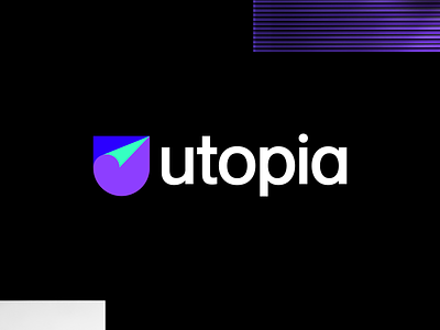 Utopia Logo & Brand Identity Design 3d brand branding design folded idea identity illustration initial lines logo mark market nft online paper simple symbol u ui