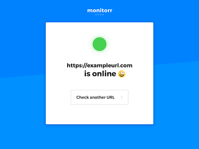 Monitorr: Online Ping Test blue bold clean dash dashboard emoji monitor simple