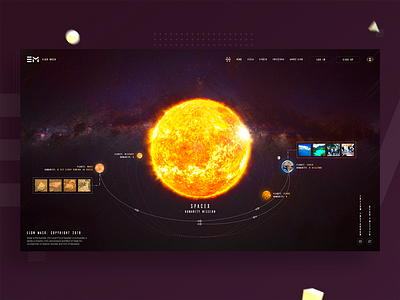 Another website for Elon Musk 2d clean colorful dark design illustration photoshop space ui ux