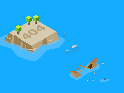 404 The Odin Project 404 404 error page affinity designer design error 404 illustration island isometric illustration ocean sea shipwreck vector