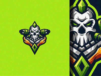 Skull Fighter angry brand character e sport e sports esport esports fighter gaming logo logo esport mascot shield skull sport