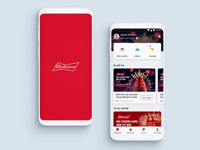 Demo App Budweiser app beer clean design event game new ui ux voucher