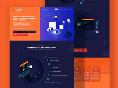 Landing page UI - Swadesh Softwares abstruct illustration creative illustration design homepage design illustration landing page ui template design template ui ui ui design website design website landing page design