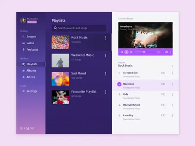 Daily UI Challenge - #009 dailyui design music player ui ui web