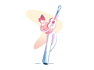 Jonathan, What's Happenin? color digitaldrawing figure guitar jonathan richman person photoshop portrait rock and roll