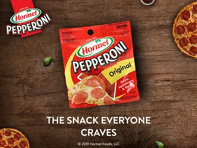 Hormel branding hormel pepperoni pizza product snack social post
