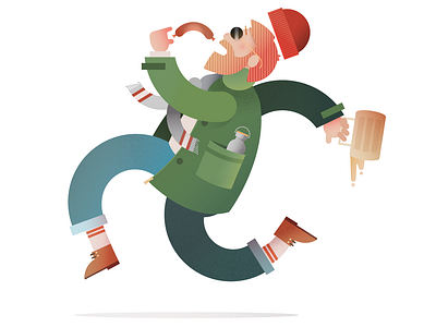 The Sausage Sprint adobeillustator beer figure illustration person run sausage vector art