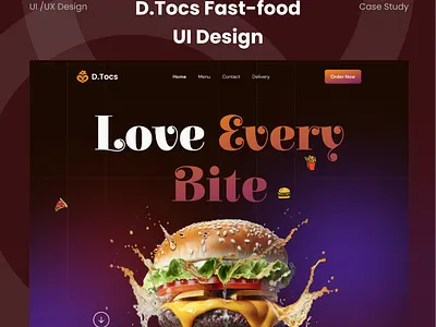 Fast-food Restaurant Shop Full Website Design burgger casestudy fast food full website design landing page pizza restaurant ui uiux ux webdesign website website design