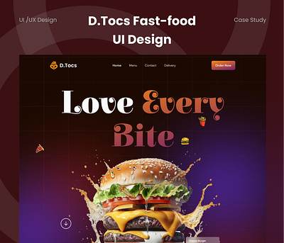 Fast-food Restaurant Shop Full Website Design burgger casestudy fast food full website design landing page pizza restaurant ui uiux ux webdesign website website design