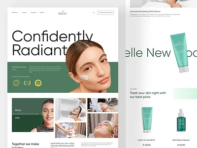 La Belle - Website beauty clinic body care brand identity branding cosmetic design graphic design makeup skincare ui ux website website design wellness