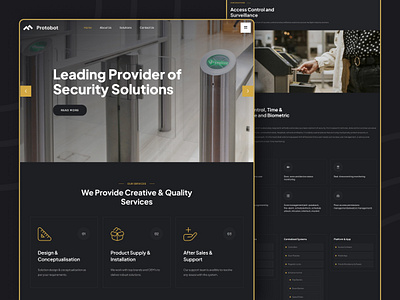 Protobot access control agency landing craftnotion home page homepage landing landing page landingpage security solutions website webdesign website