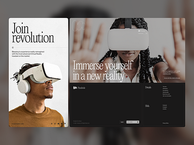 Parabole - Website design for the VR headset product landing landing page design marketing website product website promo landing ui ui design ux vr web design web page website website design website for product xr