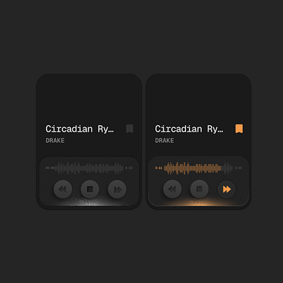 Audio Player Exploration dark mode glow minimal music player ui