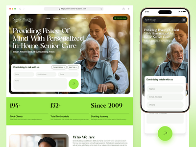 Caregiver Website Landing Page Redesign / Website Design app landing page caregiver caregiver service cta header healtcare hero jabel landing page landing page ui landingpage medical medical website nurse petient redesign service website testimonial website design website ui