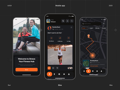 Fitness Tracking App activity baik daily task app design fit fitness app health app health tracking hike mobile app mobile ui personal trainer run social media tracking tracking app uiux ux workout