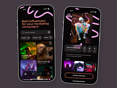 Influencer Mobile App app app interface application ui best ui mobile mobile app design mobile app ui mobile ui modern app ui modern ui social media ui ui design ui ux ui ux design
