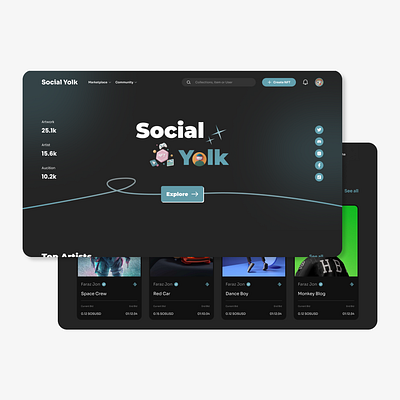 Socialyolk - NFT Store Website figma prototype ui uiuxdesign ux wireframe