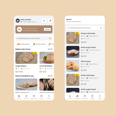 Rotique - Bakery App figma prototype ui uiuxdesign ux wireframe