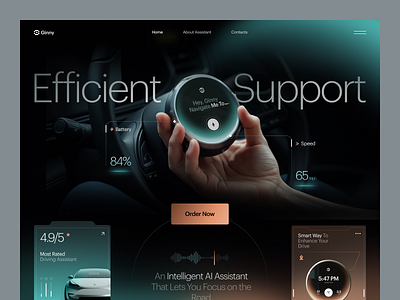 Website for an AI Drive Assistant ✦ Ginny design interface product service startup ui ux web website