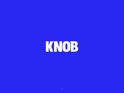 Knob* / Logo. agency ai brand branding design font graphic design icon identity illustration logo logotype mark saas studio style symbol type typography web3