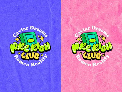 "Pre rich club" logo concept cartoon design finances icon illustration logo money pop art rich vintage