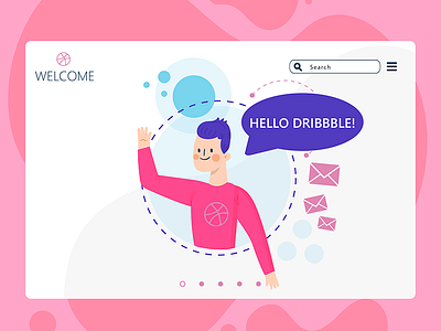 Welcome design flat illustration vector web