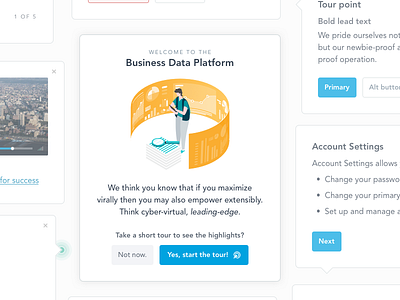 Platform Welcome Tour guide platform product design tour walkthrough