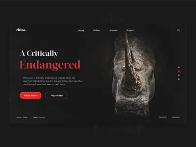 Rhino inspiration landing page rhino ui unsplash ux web design